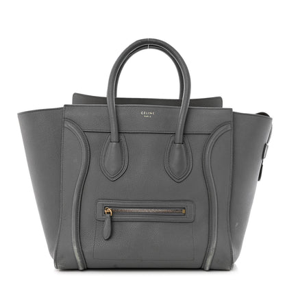 Celine Drummed Calfskin Mini Luggage Kohl 1 of 15