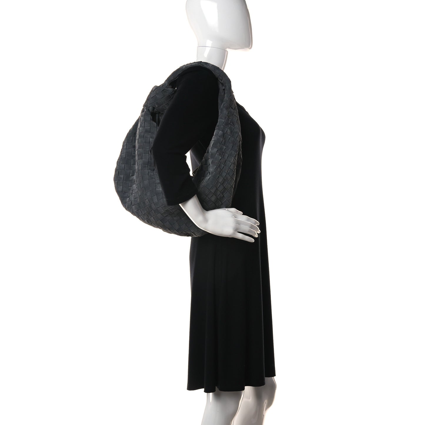 Suede Intrecciato Large Jodie Medium Grey