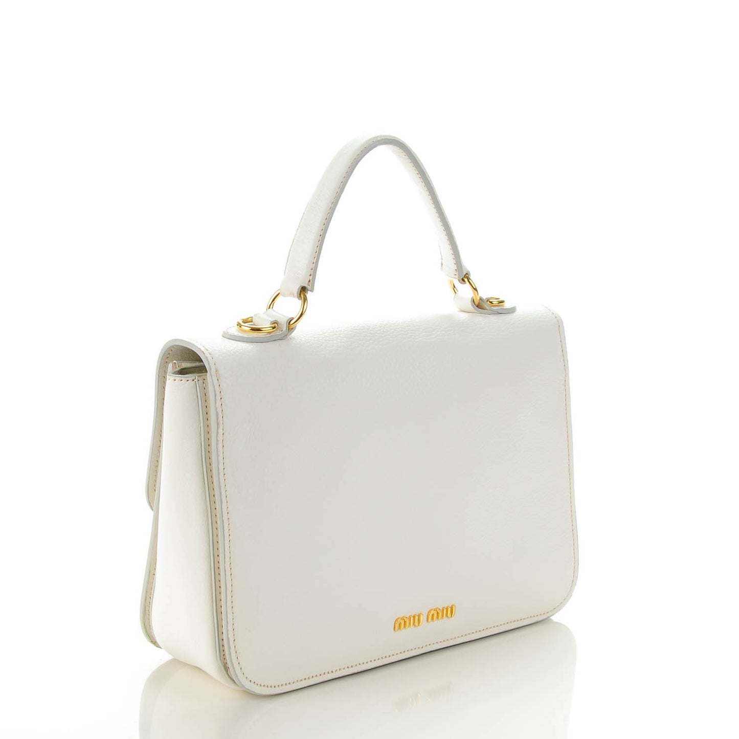 Goatskin Madras Shoulder Bag Bianco