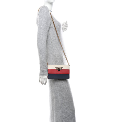 Gucci Calfskin Queen Margaret Chain Wallet Blue Agata Hibiscus Red Mystic White 2 of 11