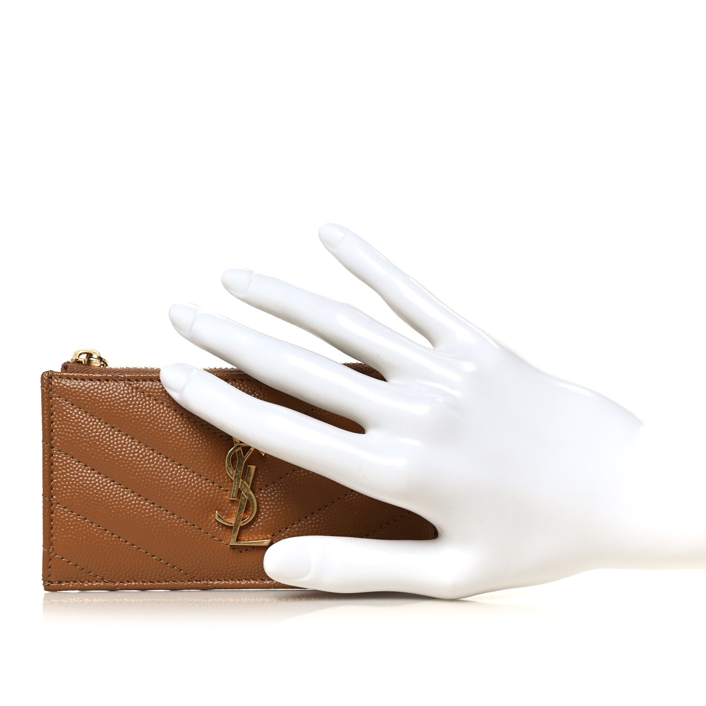 Monogram Grain de Poudre 5 Fragments Zip Pouch Card Holder Dark Natural