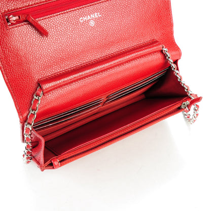 Chanel Caviar Quilted Wallet On Chain WOC Red 8 of 8