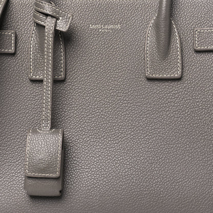 Saint Laurent Grained Calfskin Topstich Baby Sac De Jour Grey 8 of 15