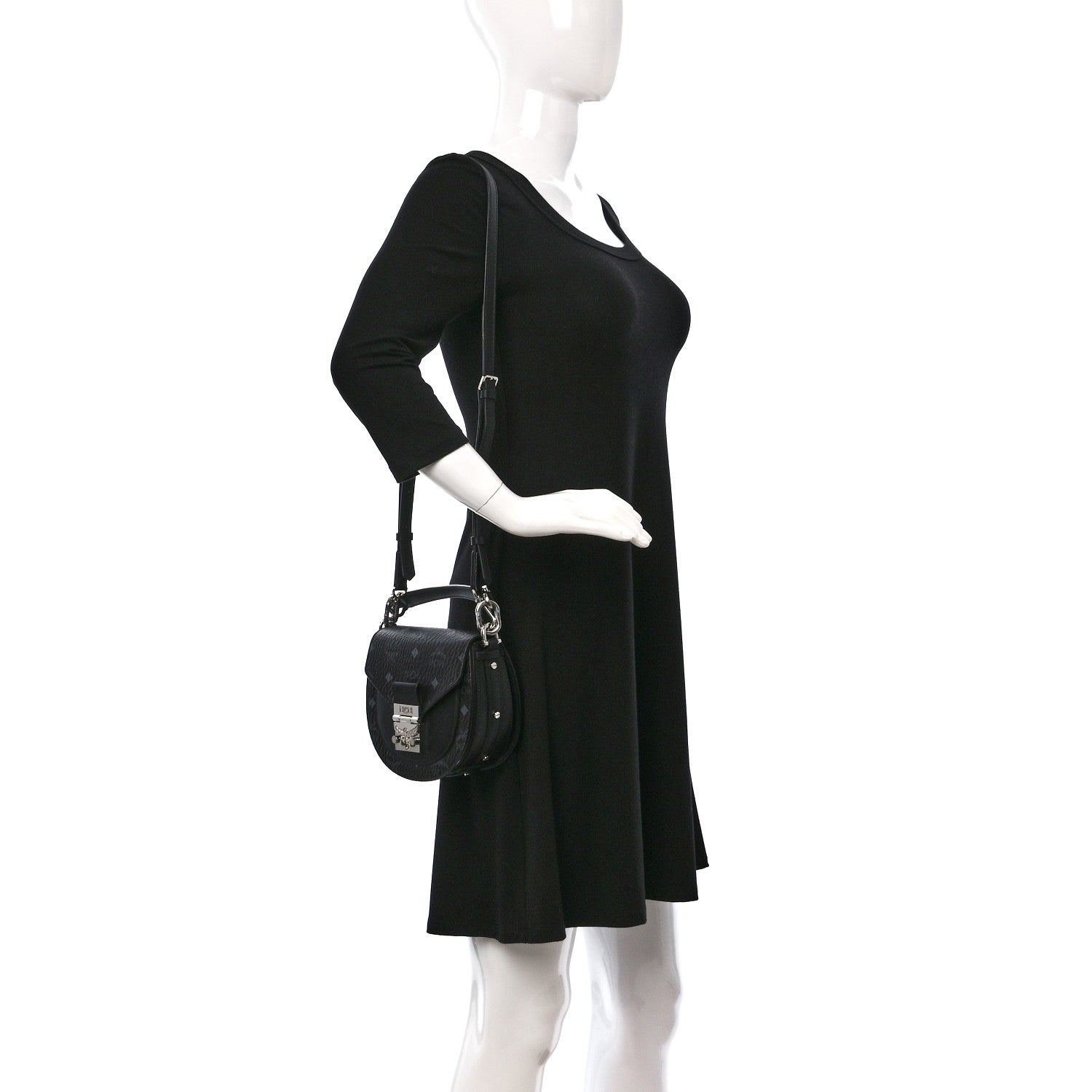 MCM Visetos Mini Patricia Crossbody Bag Black 2 of 8