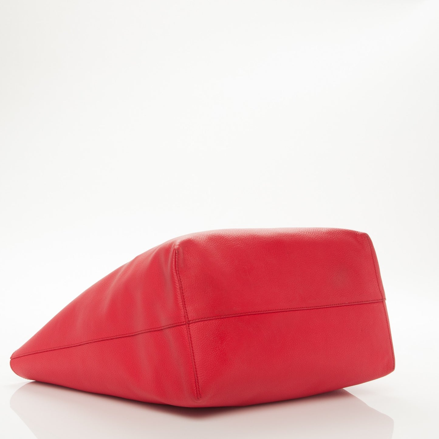 Grained Calfskin Skull Open Shopper Tote Red
