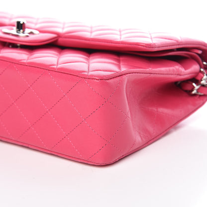 Chanel Lambskin Quilted Medium Double Flap Dark Pink 10 of 13