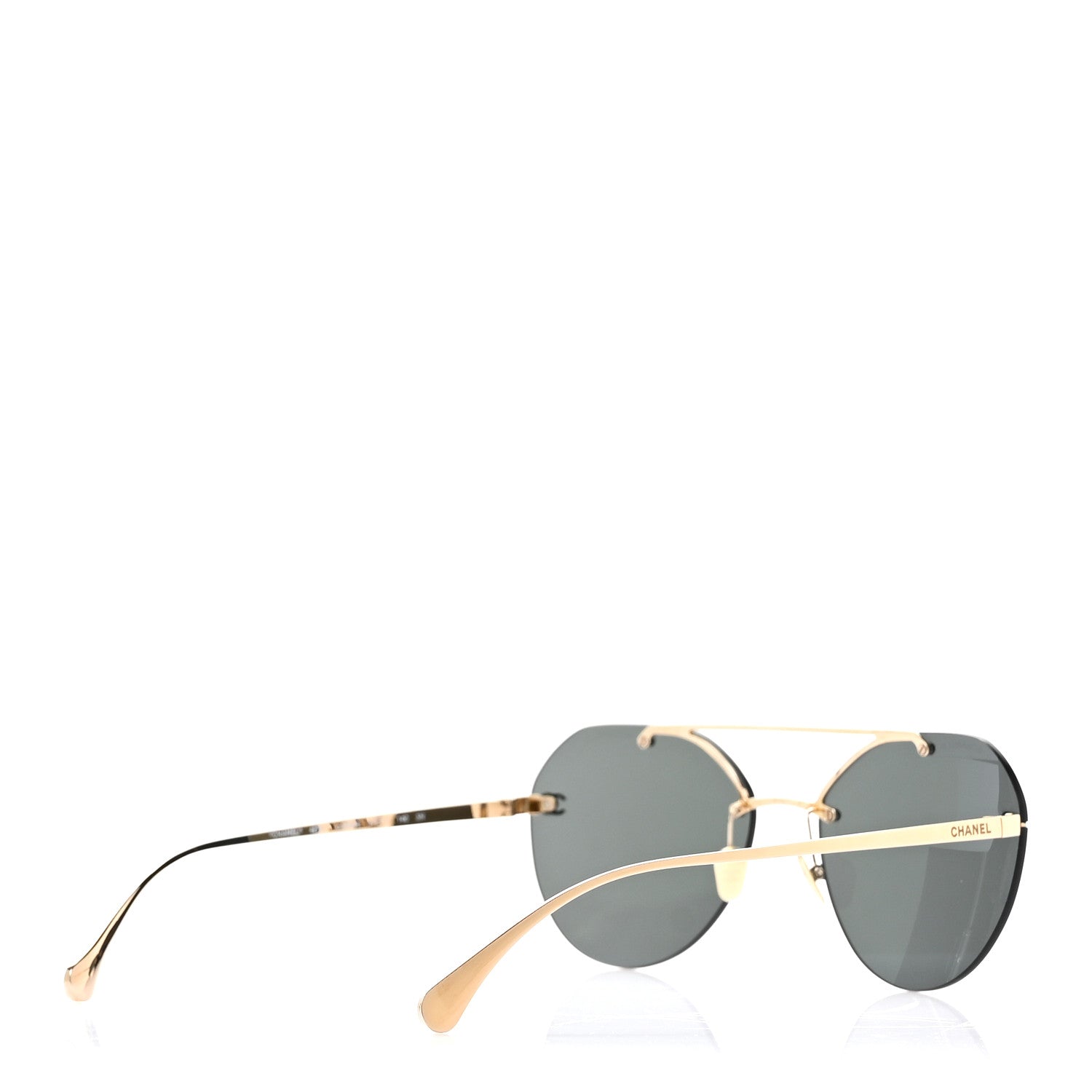 Chanel Titanium CC Pilot Aviator Sunglasses 4272-T Black Gold 4 of 8
