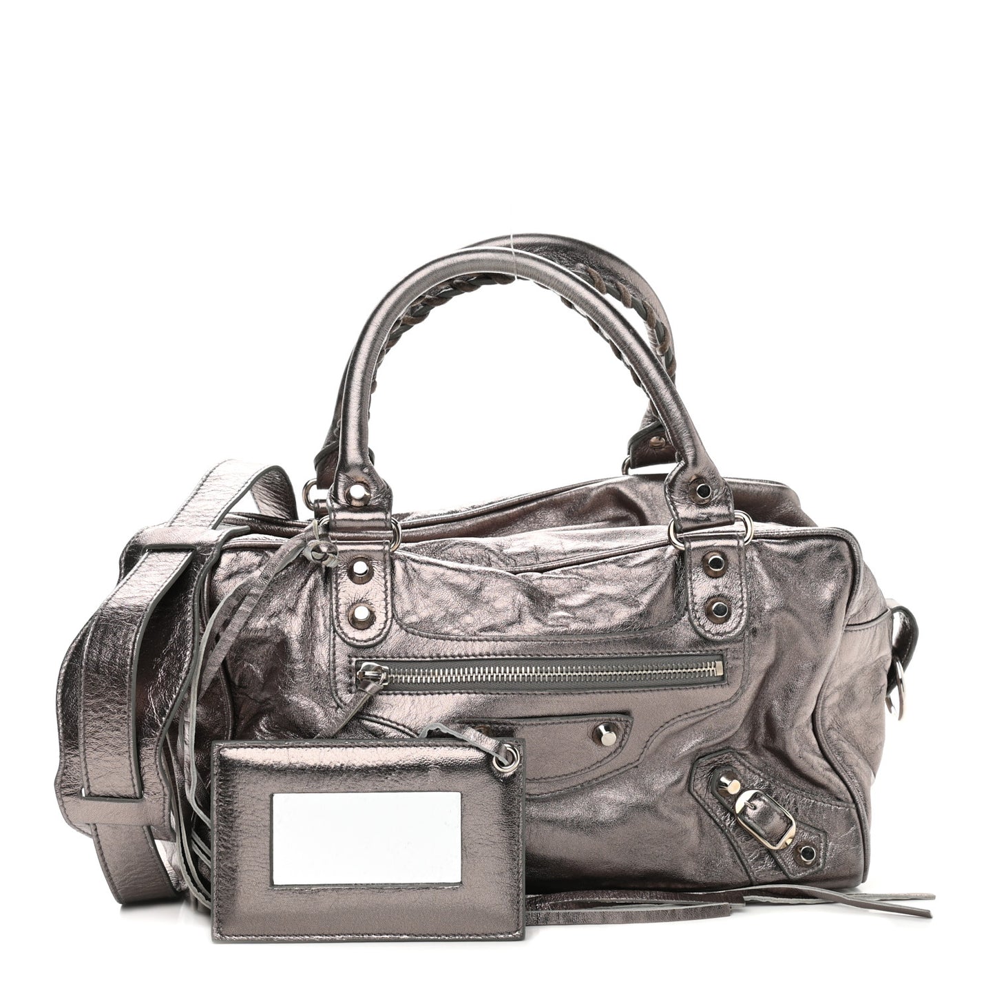Agneau Classic Hardware Box Bag Metallic