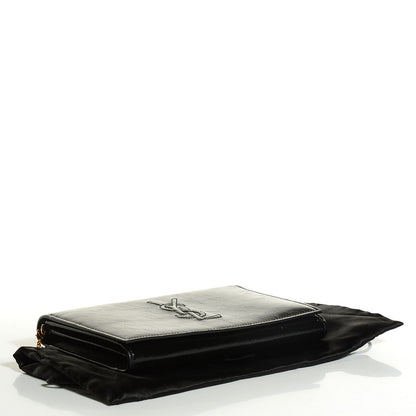 Saint Laurent Textured Patent Belle de Jour Chain Clutch Black 4 of 6