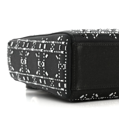 Christian Dior Satin Crystal Cannage Mini Lady Dior Black 8 of 9