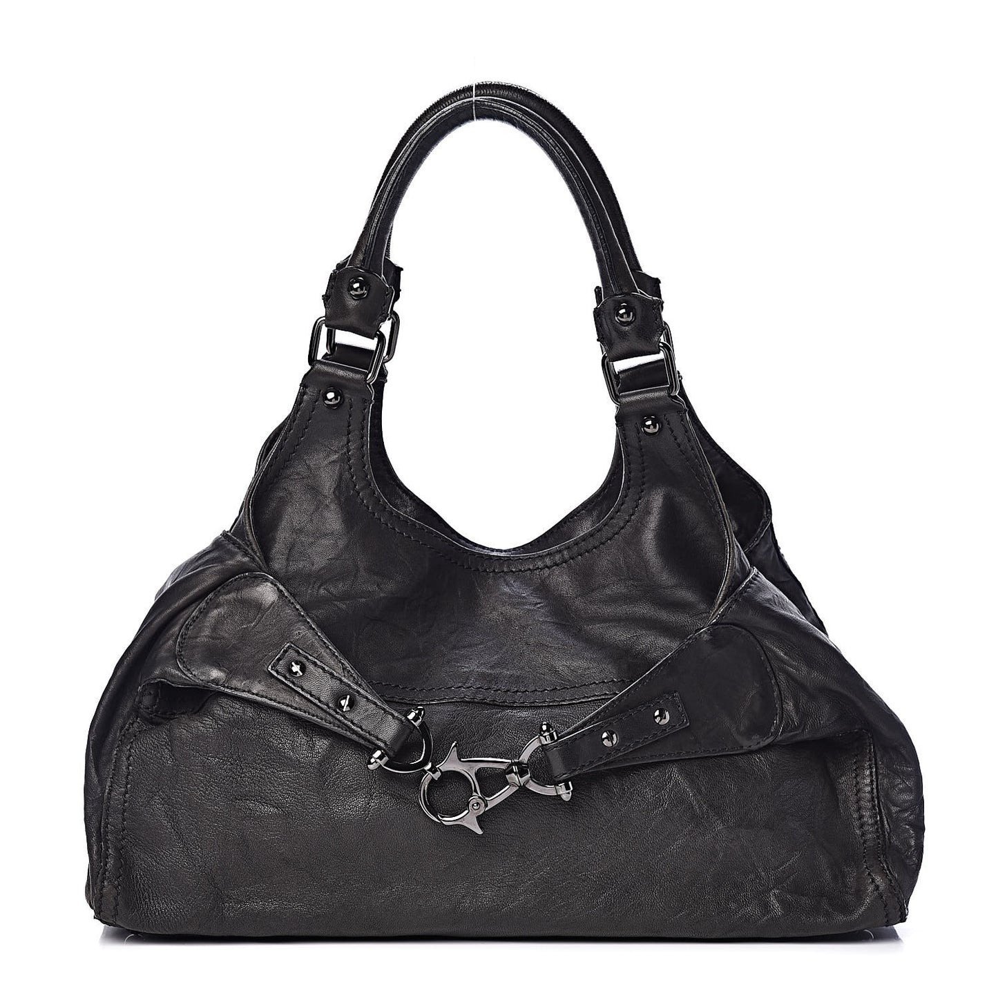 Lambskin Bettina Hobo Black