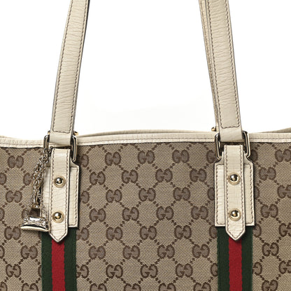 Gucci Monogram Medium Jolicoeur Tote White 8 of 10
