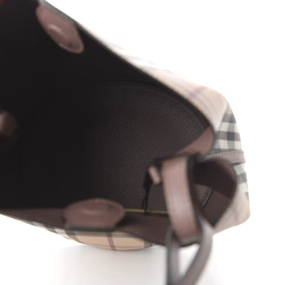 Burberry Haymarket Check Colours Small Lorne Bucket Crossbody Light Elderberry 5 of 8