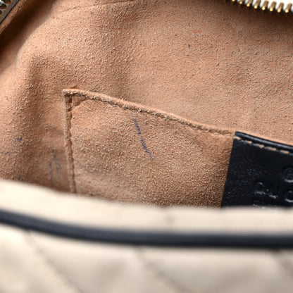 Gucci Vintage Effect Calfskin Matelasse Diagonal Small Torchon GG Marmont Chain Shoulder Bag Mystic White Blue Agata 13 of 18