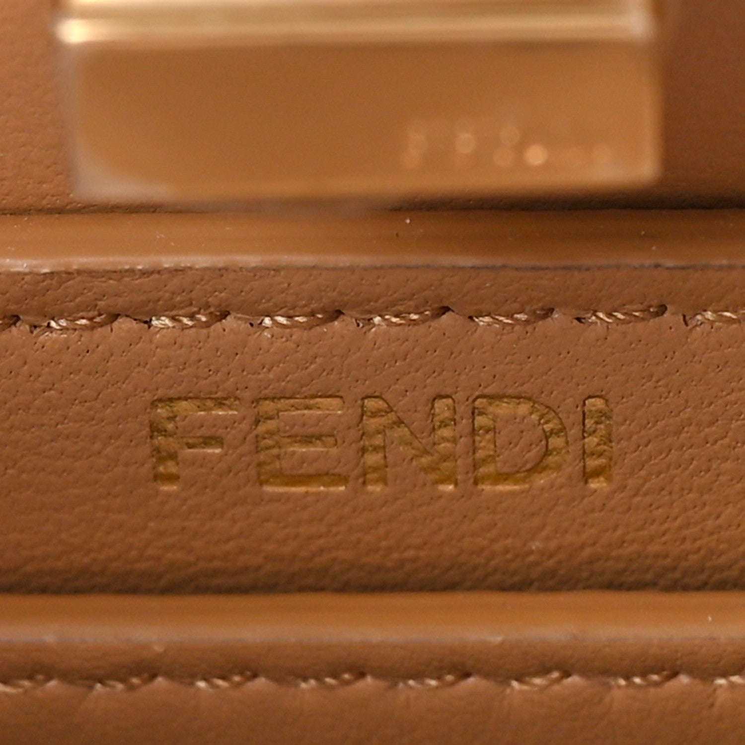 Fendi Shiny Nappa Petite Peekaboo I SEE U Satchel Miele Scuro 6 of 8