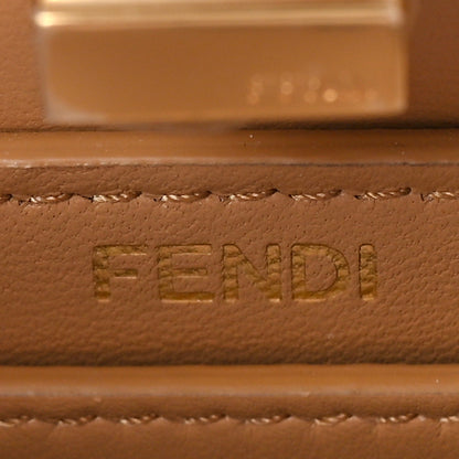Fendi Shiny Nappa Petite Peekaboo I SEE U Satchel Miele Scuro 6 of 8
