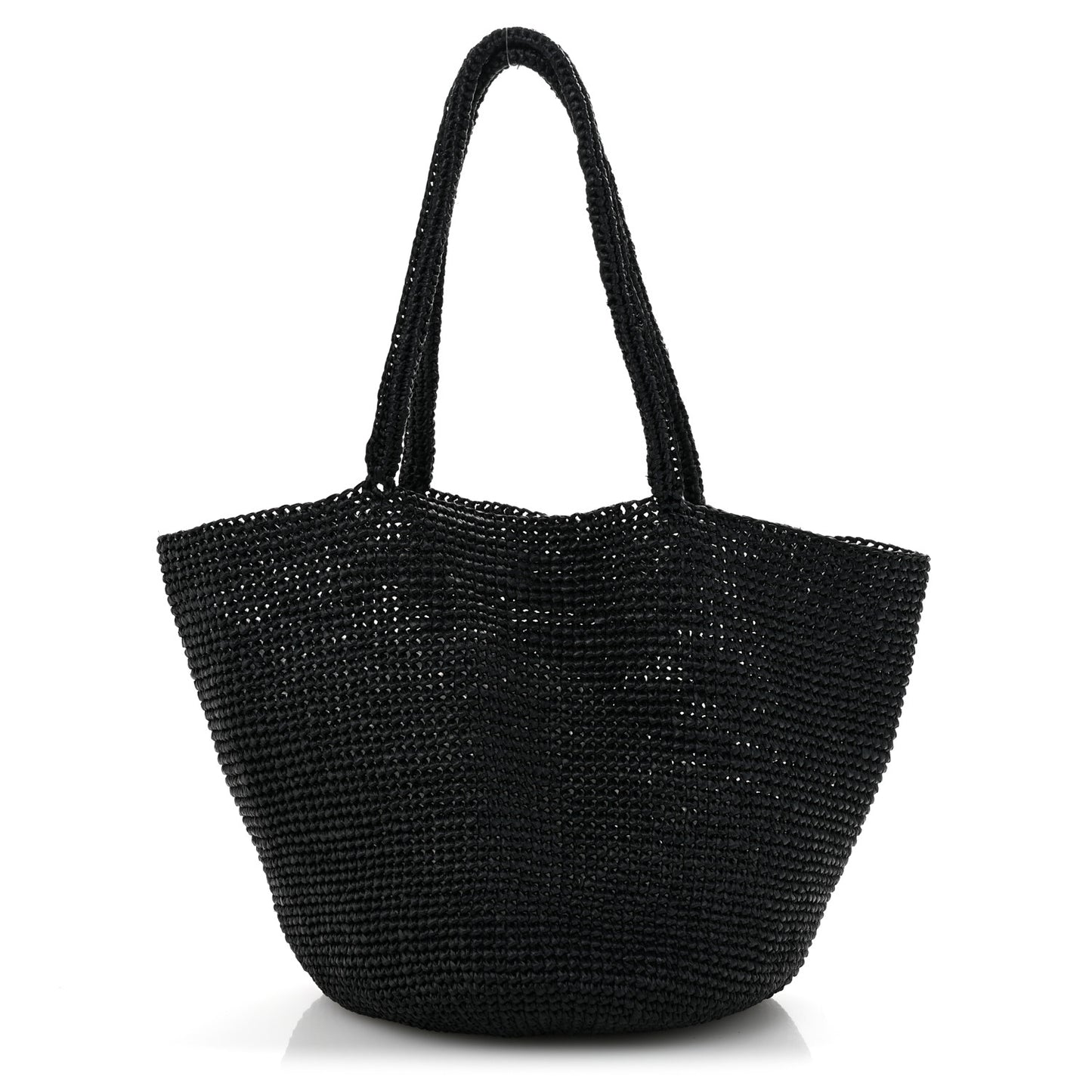 Raffia Genevieve Tote Bag Black