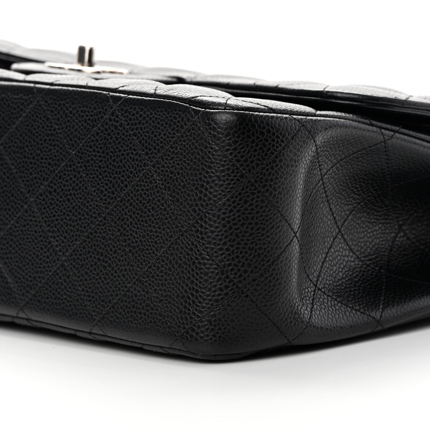 Caviar Quilted Jumbo Double Flap Black