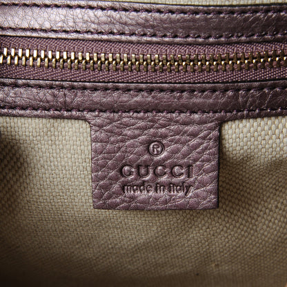 Gucci Metallic Pebbled Calfskin Small Soho Shoulder Bag Purple 6 of 21