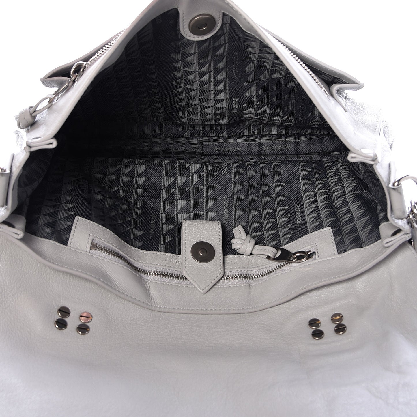 Lambskin Medium PS1 Satchel Pale Steel