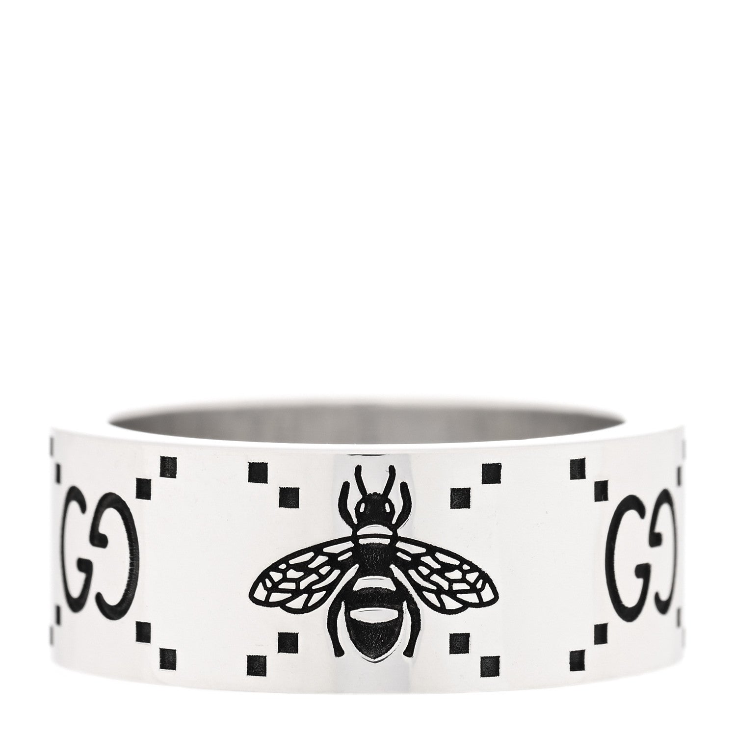 Gucci Sterling Silver GG Bee Band Ring 60 9 1 of 4