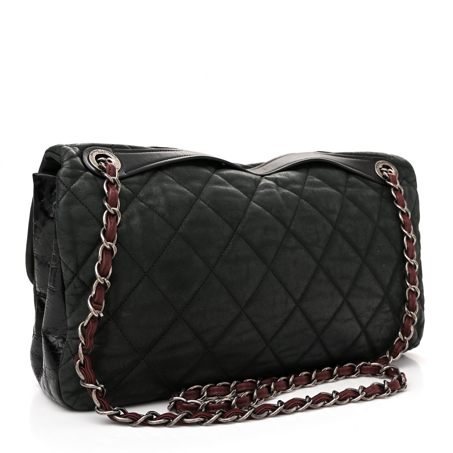 Chanel Iridescent Calfskin In The Mix Jumbo Flap Green Black 3 of 12