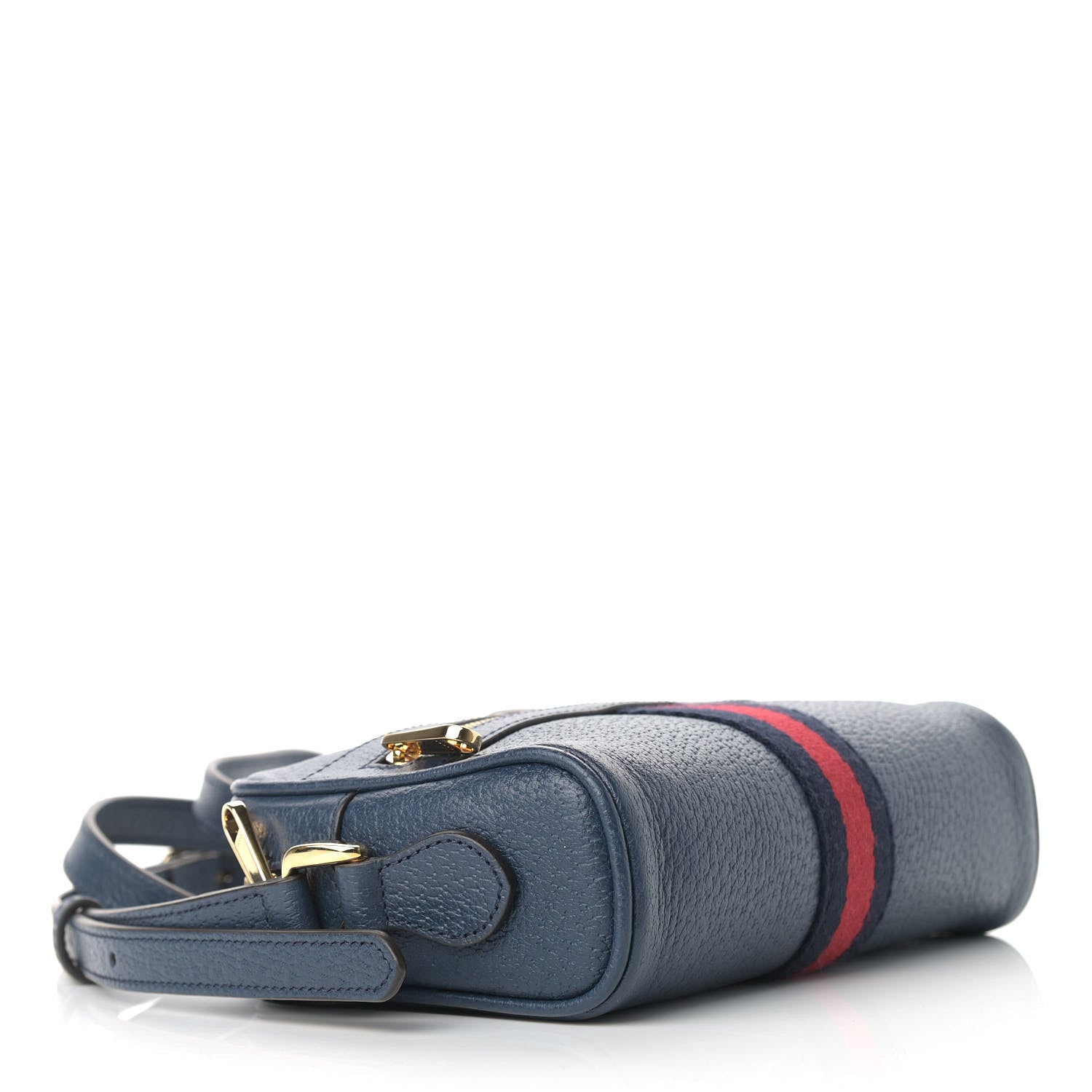 Gucci Textured Calfskin Web Mini Ophidia Shoulder Bag Blue Agata 4 of 9