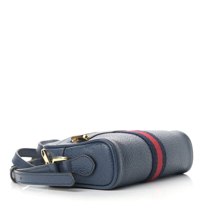 Gucci Textured Calfskin Web Mini Ophidia Shoulder Bag Blue Agata 4 of 9