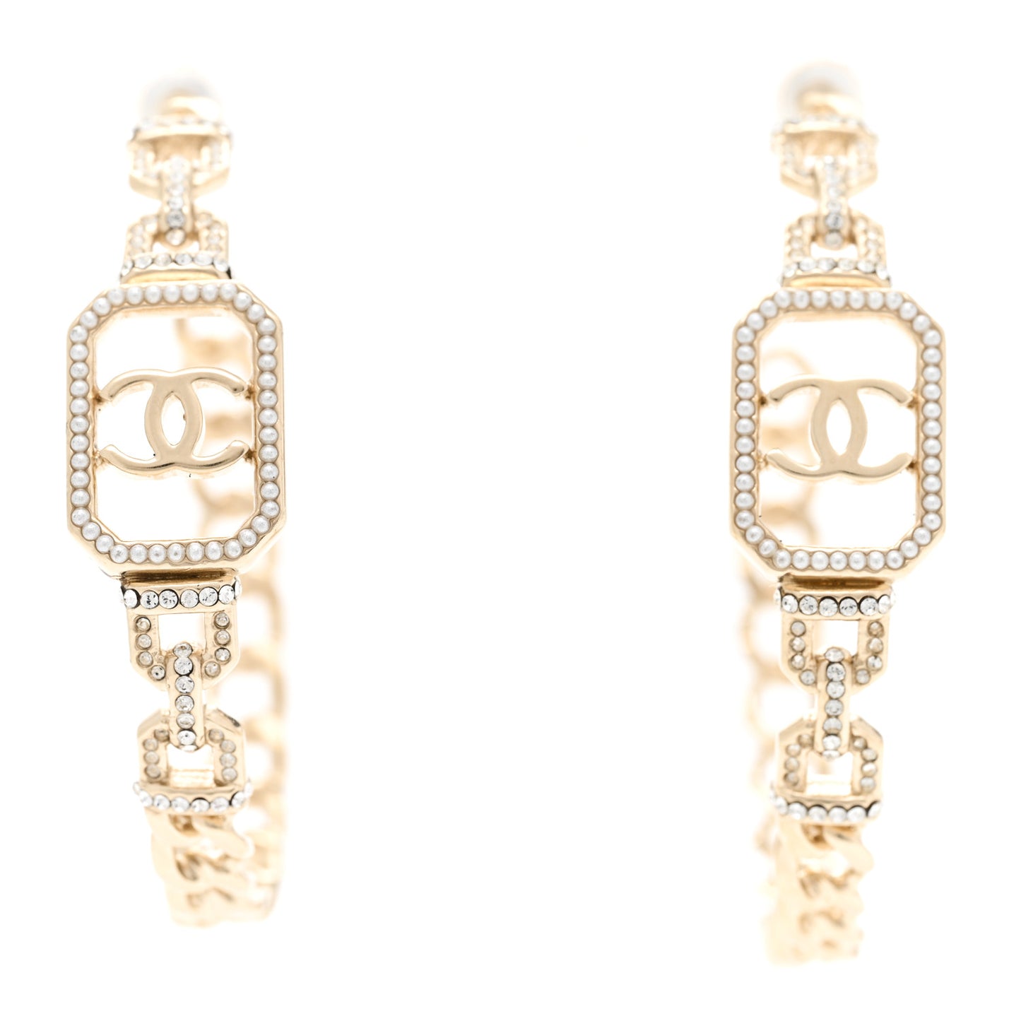 Crystal CC Vendome Hoop Earrings Gold