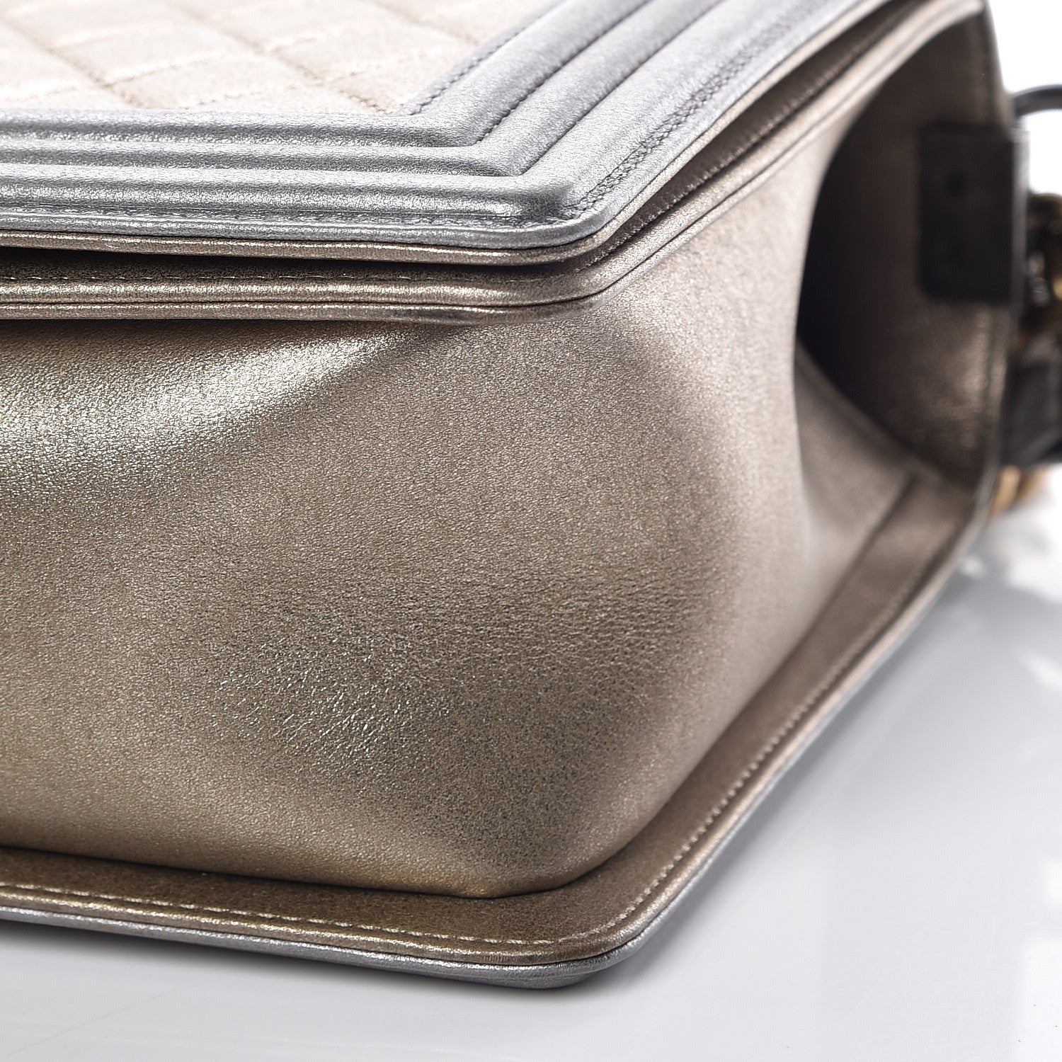 Chanel Metallic Calfskin Quilted New Medium Boy Flap Khaki 9 of 10