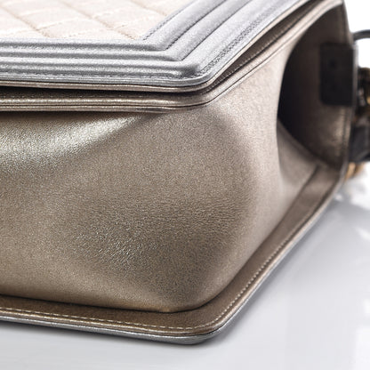 Chanel Metallic Calfskin Quilted New Medium Boy Flap Khaki 9 of 10