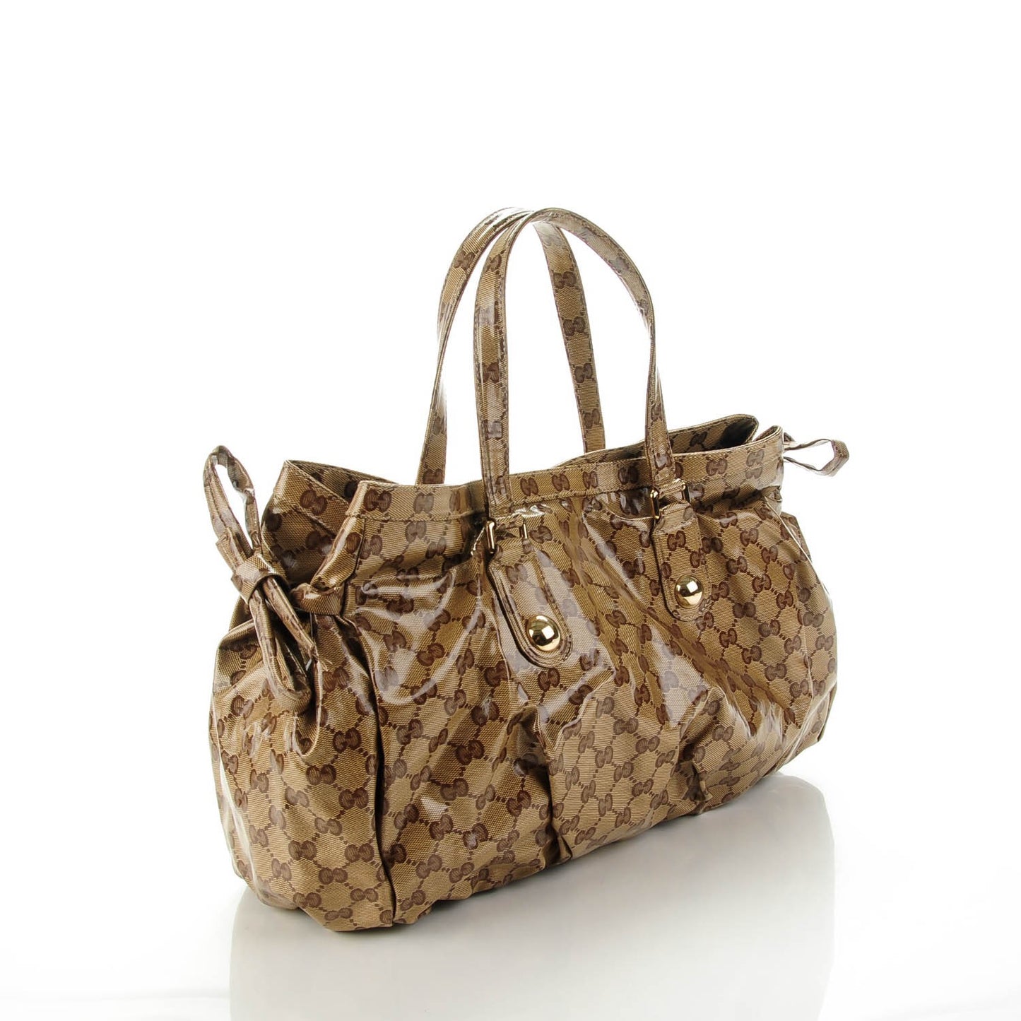 Crystal Monogram Medium Web Tote Brown