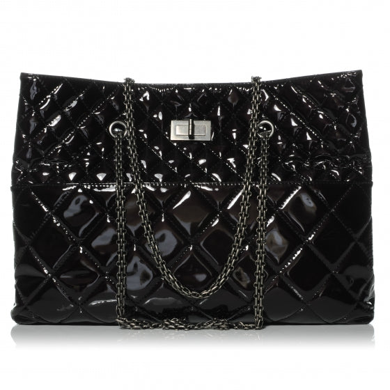 Chanel Patent Quilted Reissue 2.55 Tote Black 1 of 7