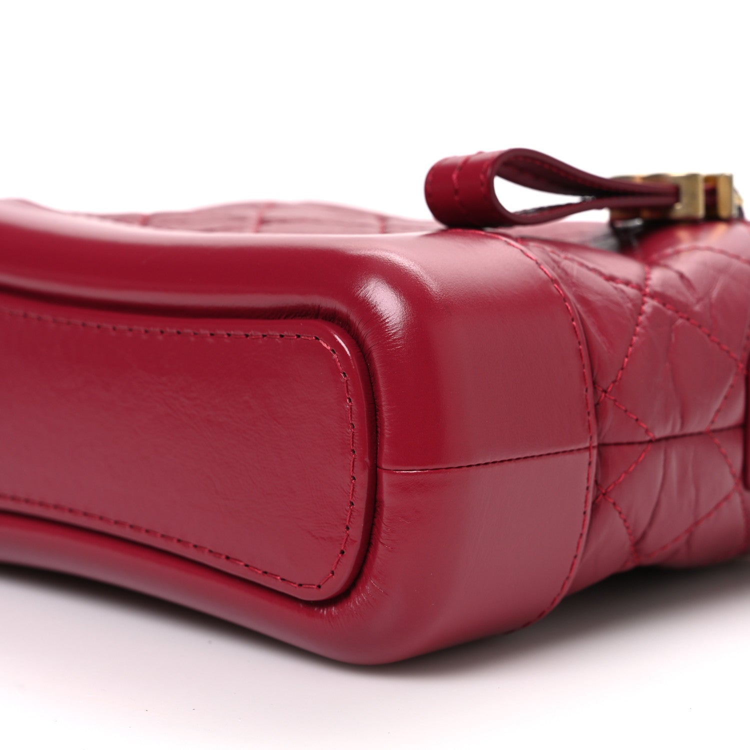 Chanel Aged Calfskin Quilted Small Gabrielle Hobo Red 10 of 11