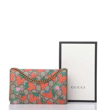 Gucci GG Supreme Monogram Strawberry Chain Wallet 9 of 9