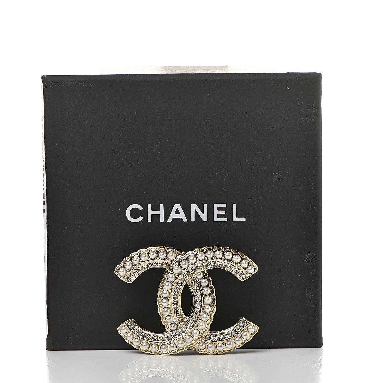 Chanel Pearl Crystal Queen of France CC Brooch Gold 5 of 5