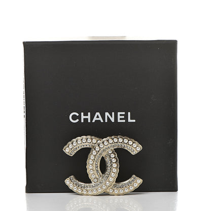 Chanel Pearl Crystal Queen of France CC Brooch Gold 5 of 5