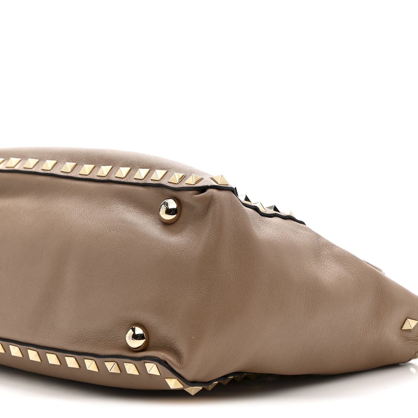 Vitello Small Rockstud Tote Beige