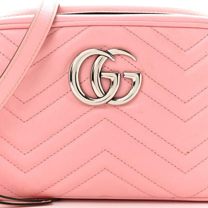 Gucci Calfskin Matelasse Small GG Marmont Chain Shoulder Bag Wild Rose 8 of 18