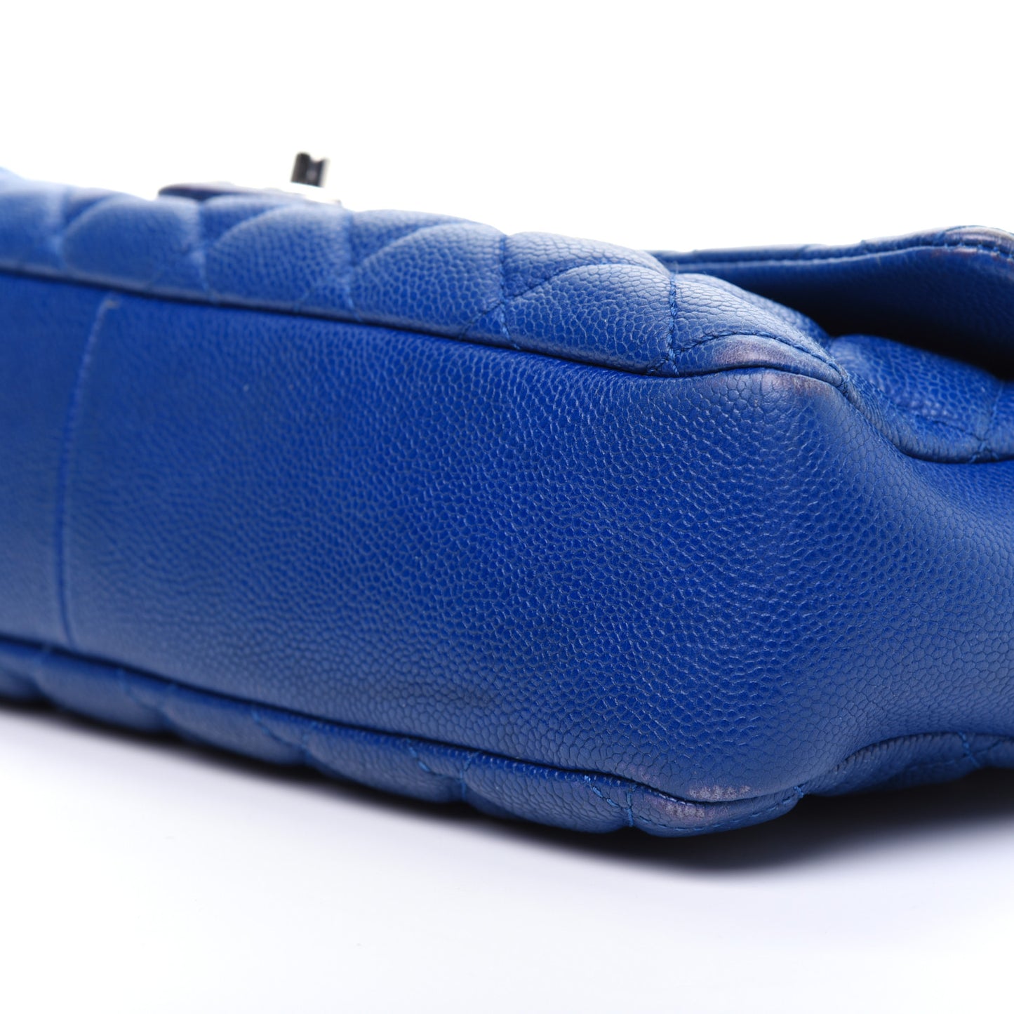 Caviar Quilted Jumbo Easy Flap Blue