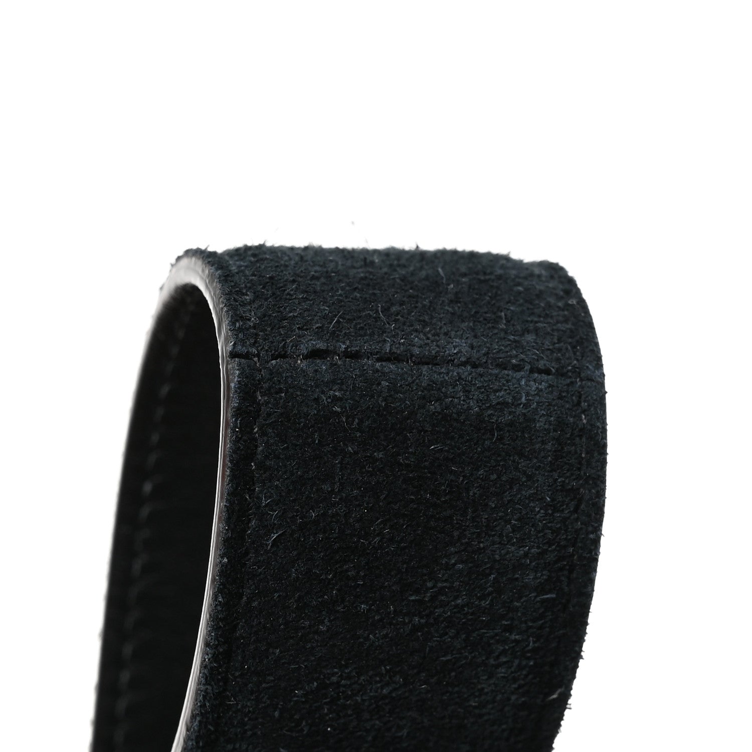 Saint Laurent Suede Monogram Square Buckle Belt 80 32 Black 7 of 7