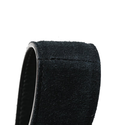 Saint Laurent Suede Monogram Square Buckle Belt 80 32 Black 7 of 7