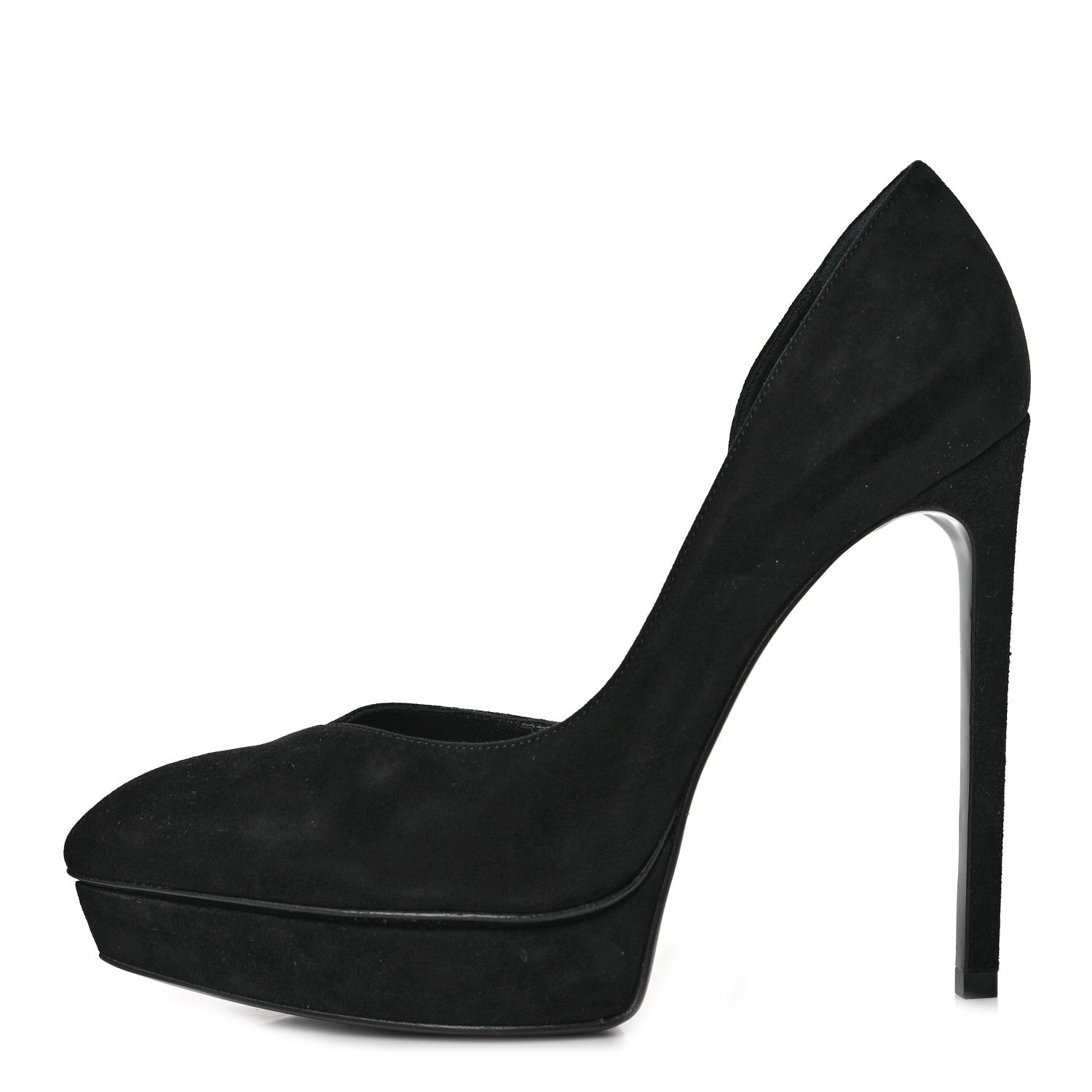 Saint Laurent Suede Janis 105 D'Orsay Pumps 37.5 Black 1 of 8