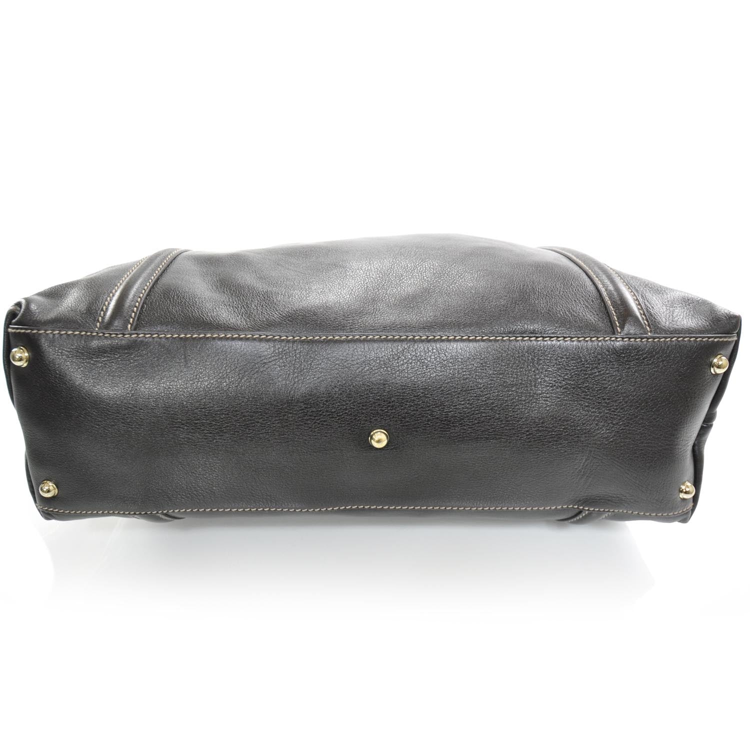 Gucci Leather Britt Tote Dark Brown 4 of 8