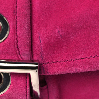Prada Scamosciato Suede Shoulder Bag Fuxia 11 of 11