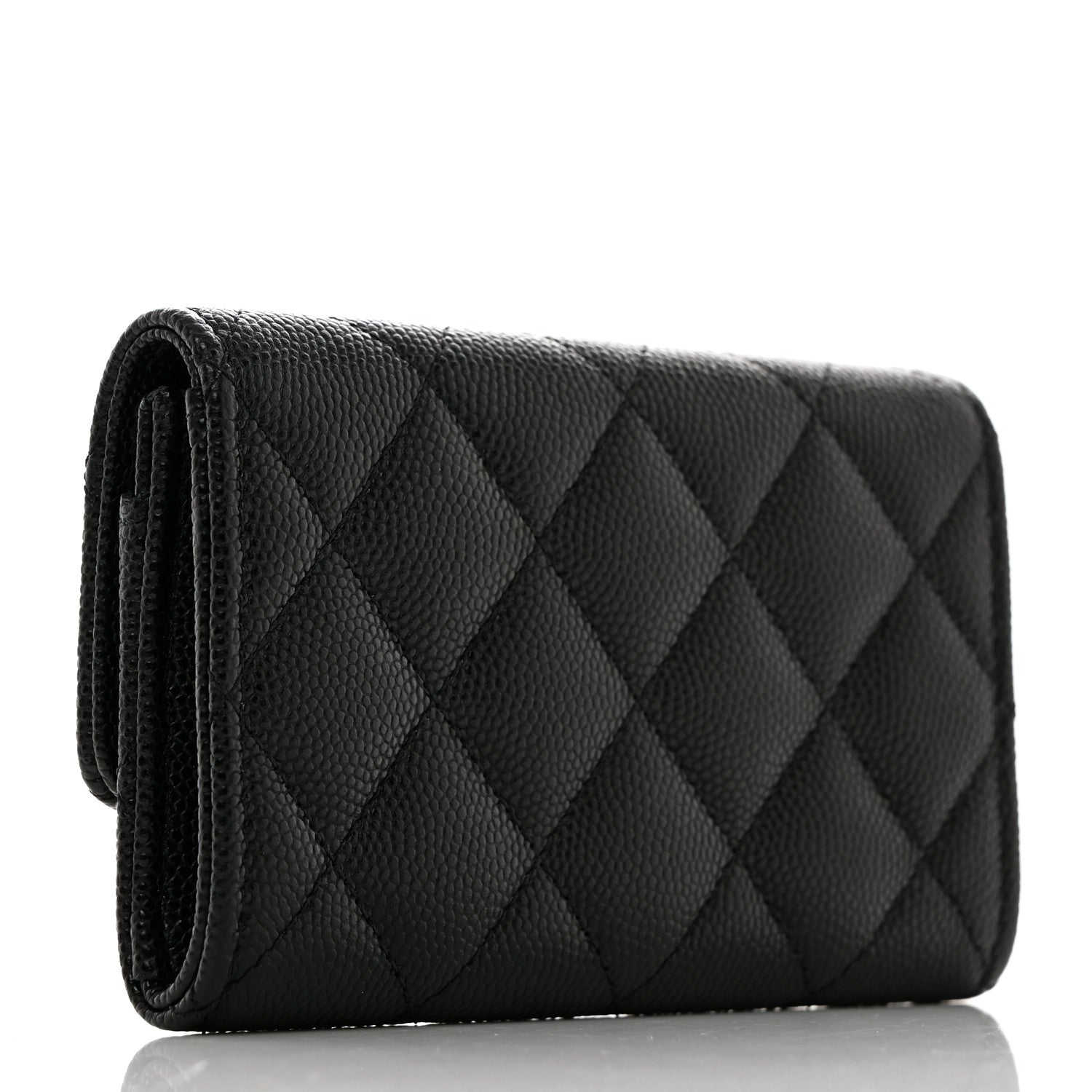 Chanel Caviar Quilted Textured CC Flap Card Holder Black 3 of 9
