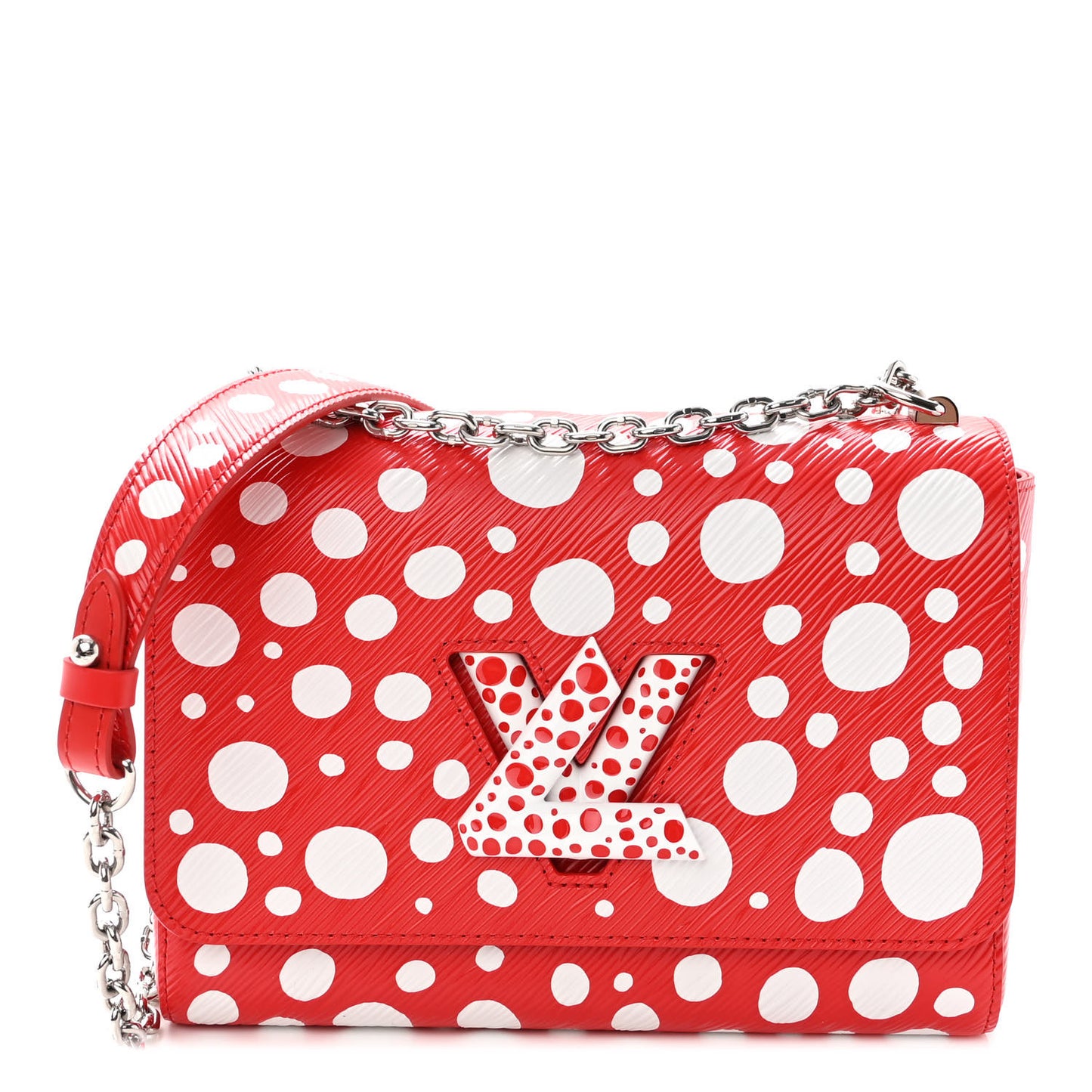 LV X YK Epi Infinity Dots Twist Shoulder Bag MM Red