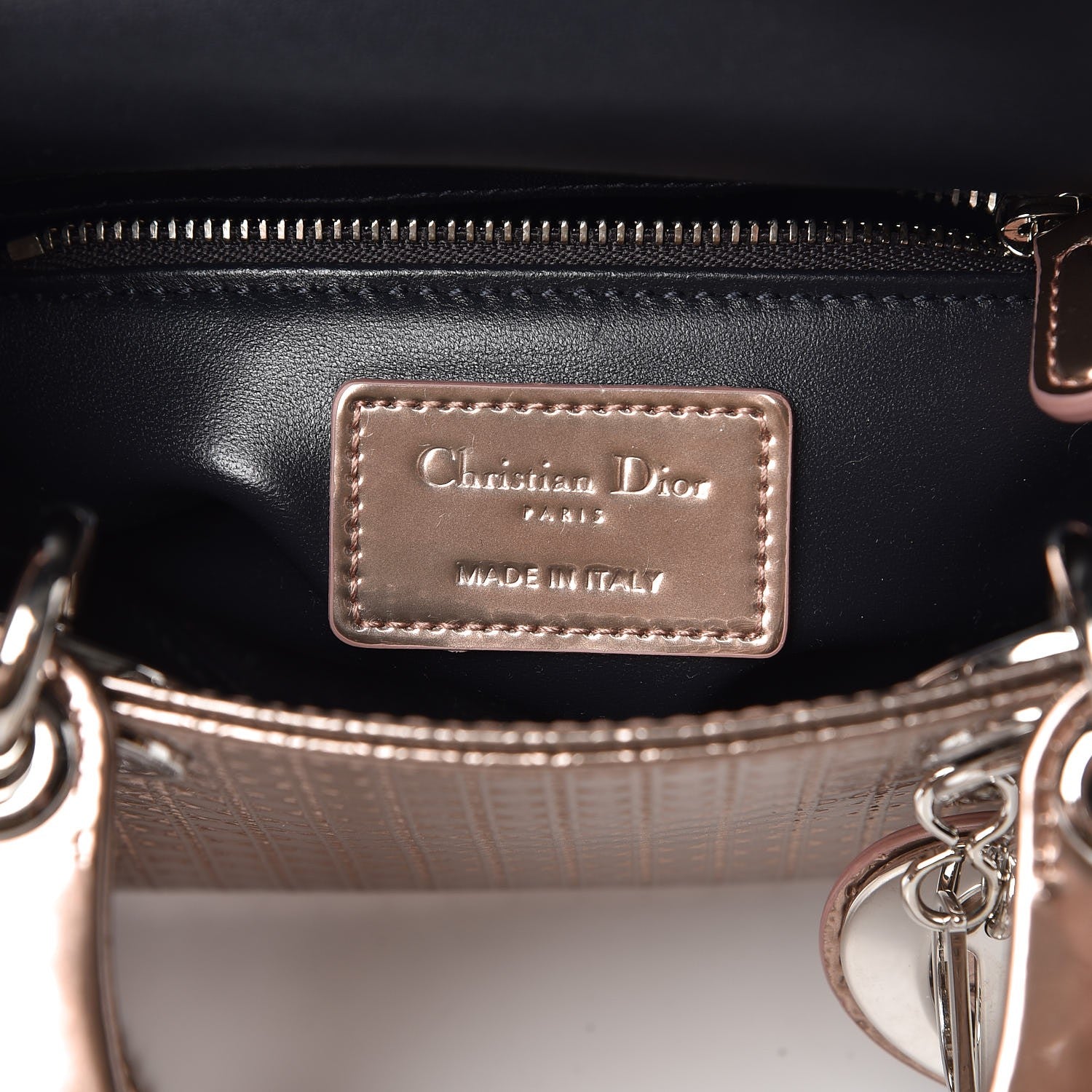 Christian Dior Metallic Patent Micro-Cannage Mini Lady Dior Hyper Pink 7 of 9