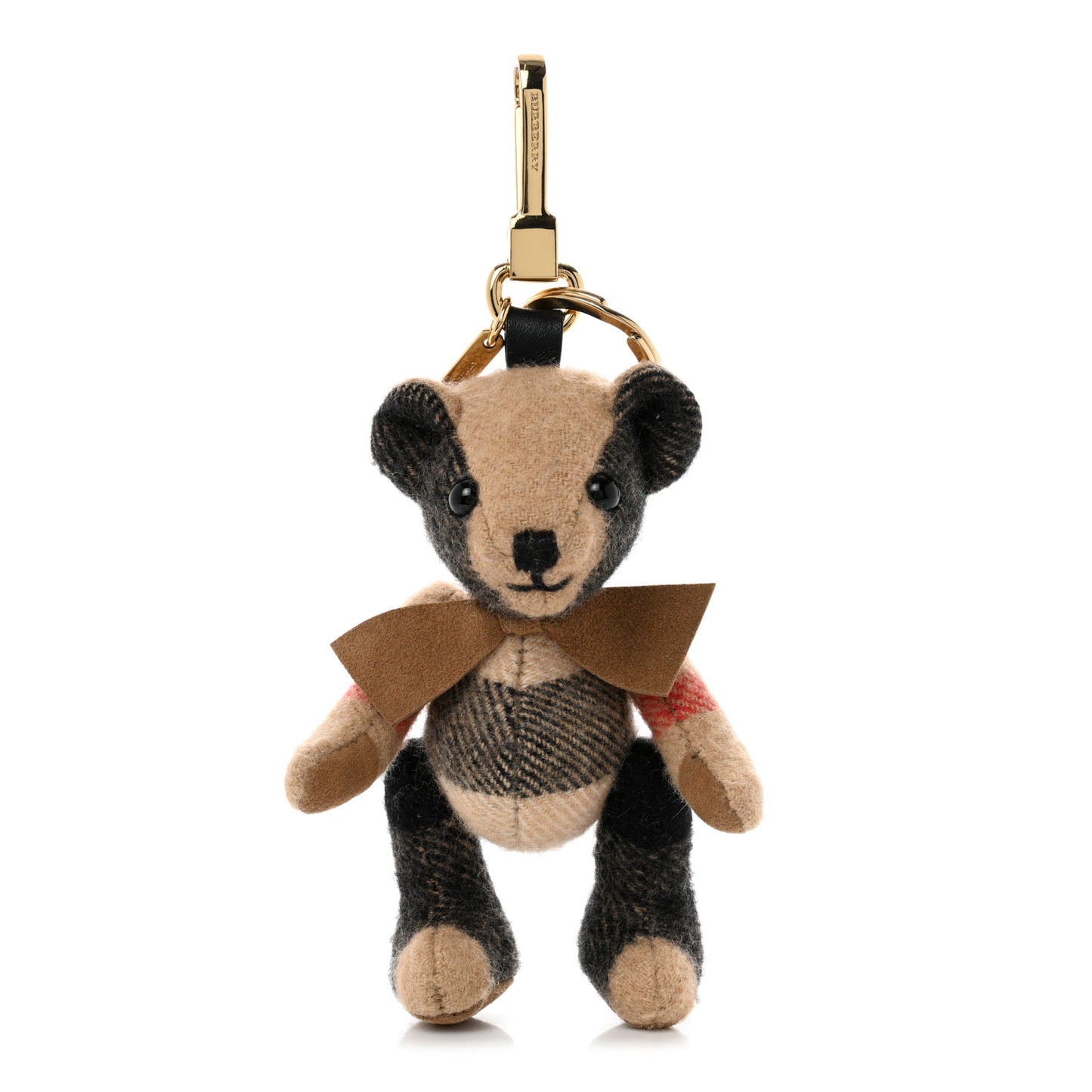 Cashmere Vintage Check Thomas Bear Bag Charm Camel