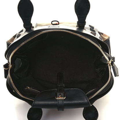 Burberry Derby Calfskin House Check Milverton Satchel Black 5 of 14